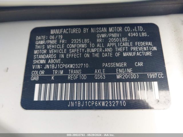 JN1BJ1CP6KW232710 Nissan Rogue Sport Sv