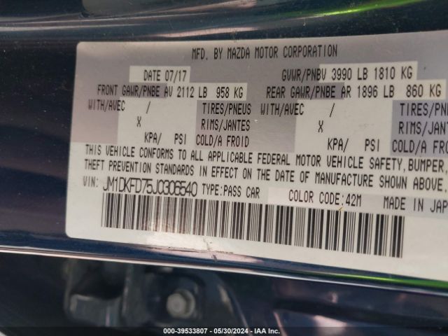 JM1DKFD75J0306540 Mazda Cx-3 Grand Touring