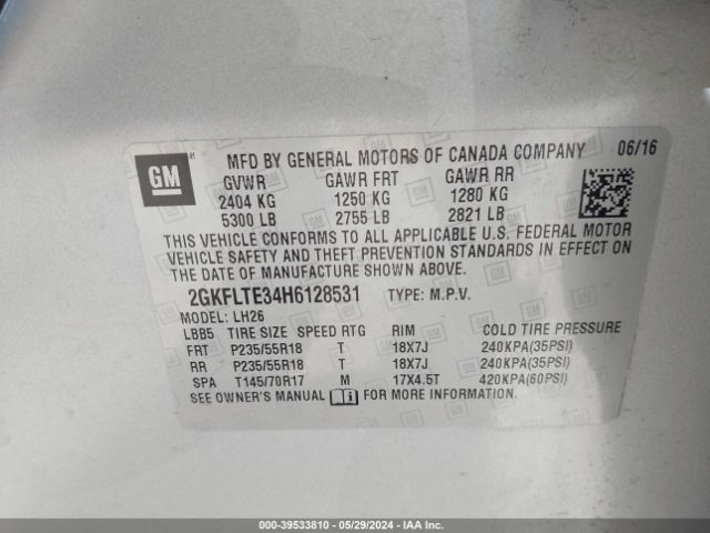 2GKFLTE34H6128531 GMC Terrain Sle-2