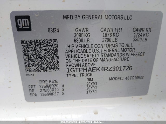 GMC Sierra 1500 Pro 2024 1GTPHAEK4RZ301726 Image 9