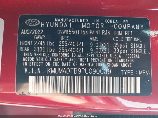 KMUMADTB9PU090039 Genesis Gv70 2.5t Awd