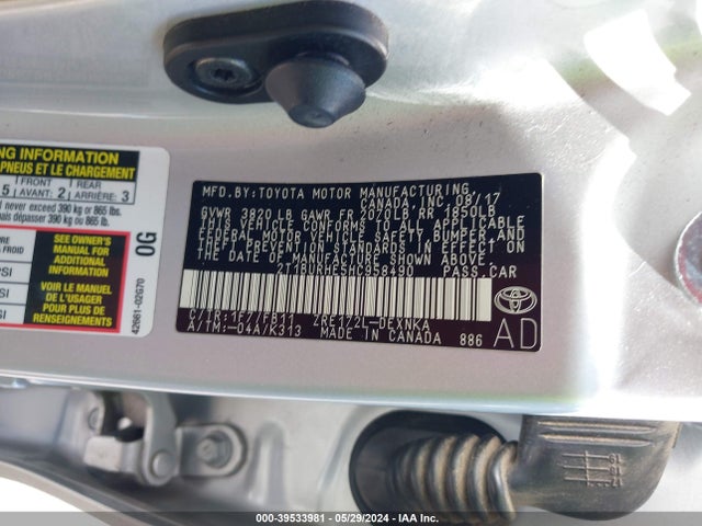 Toyota COROLLA LE 2017 2T1BURHE5HC958490 Image 9