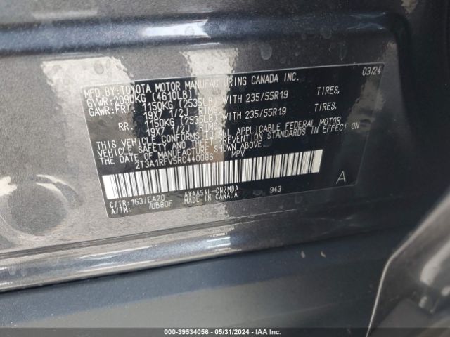 2T3A1RFV5RC440086 Toyota Rav4 Xle Premium