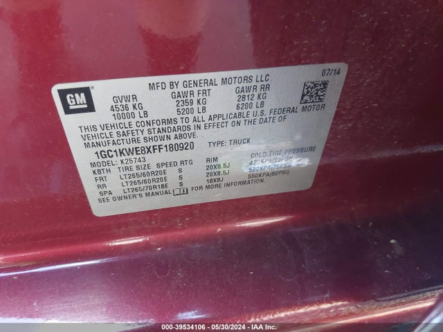 Chevrolet Silverado 2500hd Ltz 2015 1GC1KWE8XFF180920 Image 9