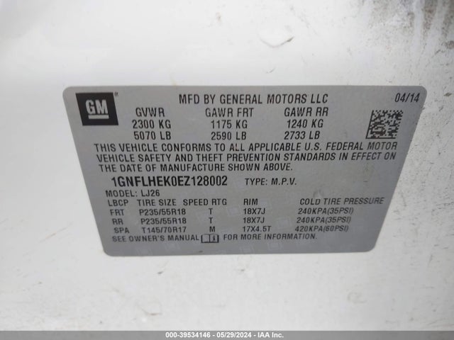 Chevrolet Equinox Ltz 2014 1GNFLHEK0EZ128002 Image 9