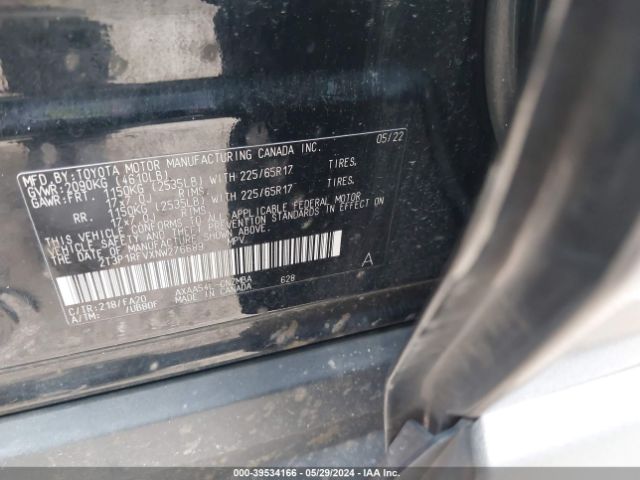 2T3P1RFVXNW276689 Toyota Rav4 Xle