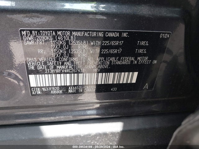 Toyota RAV4 LE 2024 2T3H1RFV4RC267417 Image 9