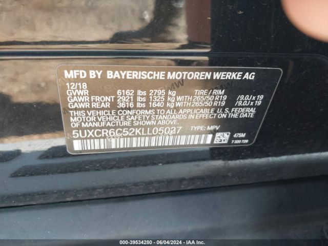 5UXCR6C52KLL05027 BMW X5 Xdrive40i