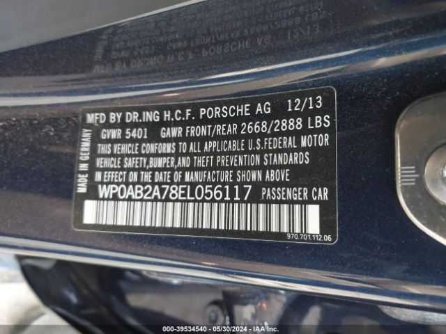 WP0AB2A78EL056117 Porsche Panamera 4s