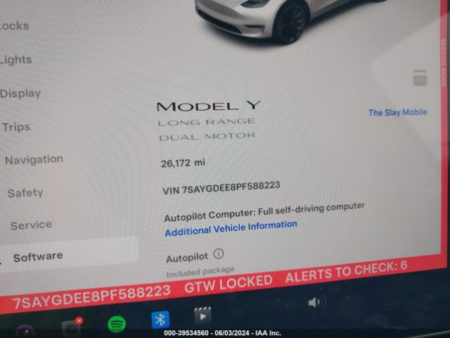 7SAYGDEE8PF588223 Tesla Model Y Awd/long Range Dual Motor All-wheel Drive
