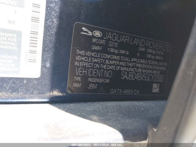 SAJBD4BV5GCY20582 Jaguar Xf 35t Premium