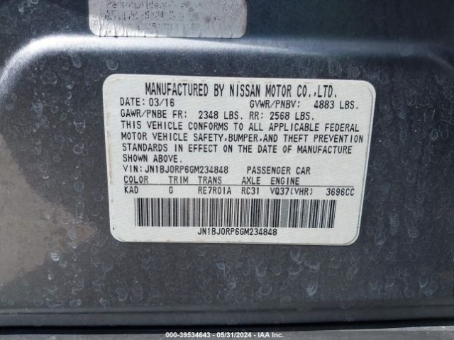 JN1BJ0RP6GM234848 Infiniti QX50