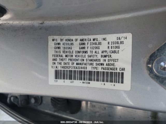 1HGCR2F37EA304459 Honda ACCORD LX