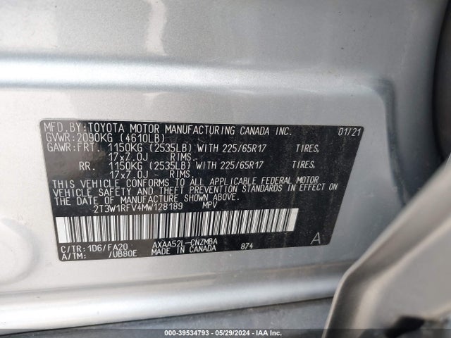 Toyota Rav4 Xle 2021 2T3W1RFV4MW128189 Image 9