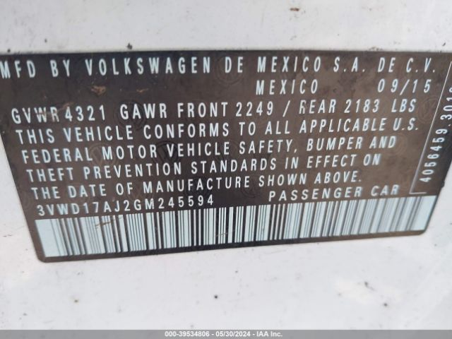 3VWD17AJ2GM245594 Volkswagen Jetta 1.8t Sport