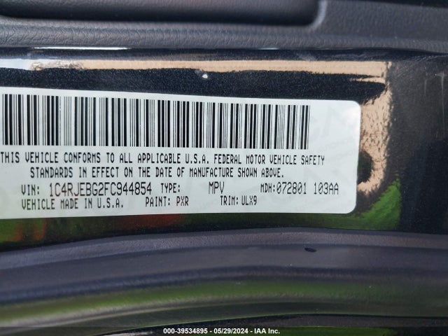 Jeep Grand Cherokee Limited 2015 1C4RJEBG2FC944854 Image 9