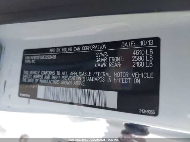 YV1612FS3E2293488 Volvo S60 T5/t5 Platinum/t5 Premier/t5 Premier Plus