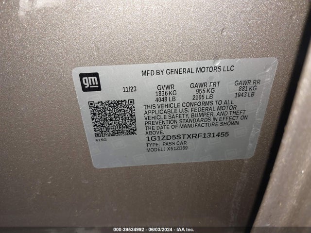 Chevrolet MALIBU LT 2024 1G1ZD5STXRF131455 Image 9