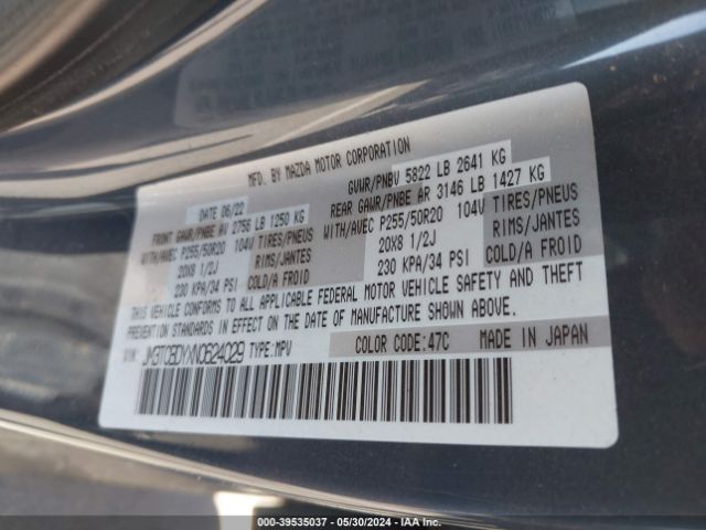 JM3TCBDYXN0624029 Mazda Cx-9 Carbon Edition