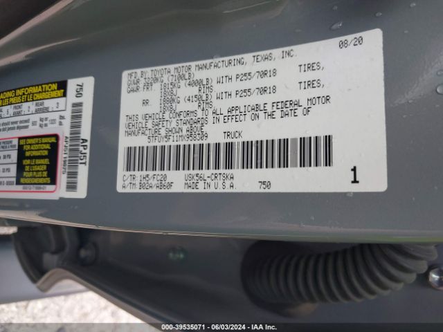 5TFUY5F11MX958309 Toyota Tundra Sr5