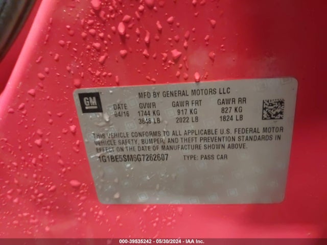 Chevrolet Cruze Lt Auto 2016 1G1BE5SM6G7262607 Image 9