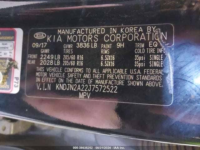 KIA Soul 2018 KNDJN2A22J7572522 Image 9