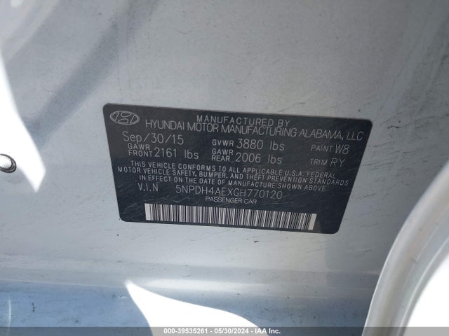 Hyundai Elantra Value Edition 2016 5NPDH4AEXGH770120 Image 9