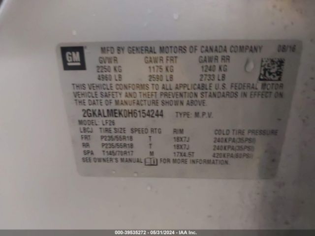 2GKALMEK0H6154244 GMC Terrain Sle-1