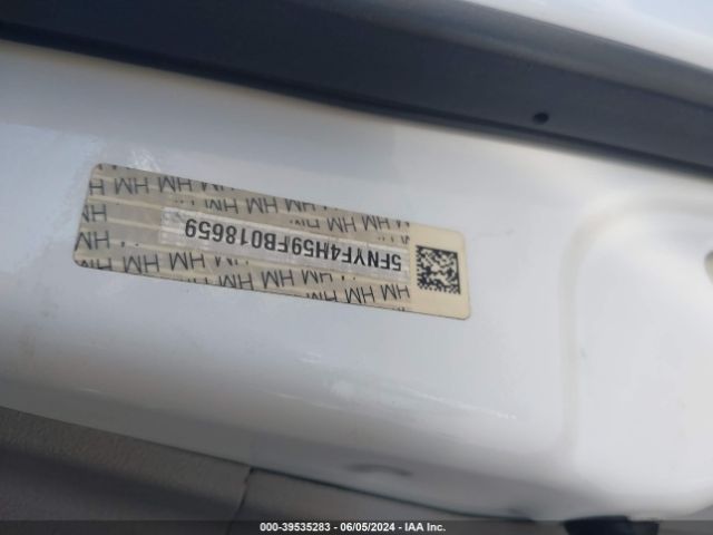 5FNYF4H59FB018659 Honda Pilot Ex-l