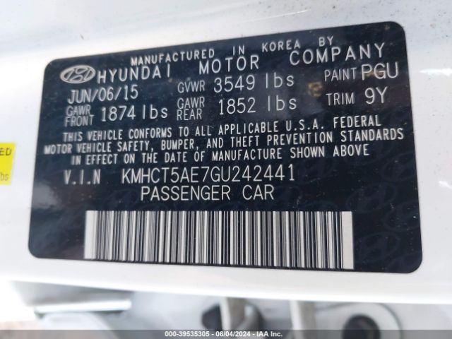 KMHCT5AE7GU242441 Hyundai ACCENT SE