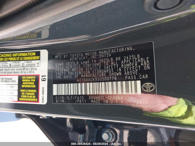Toyota CAMRY LE 2025 4T1DAACK9SU500778 Image 9