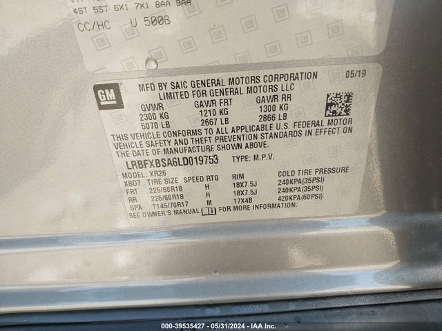 Buick Envision Fwd Preferred 2020 LRBFXBSA6LD019753 Image 9