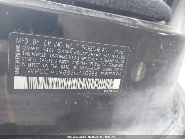 2002 PORSCHE BOXSTER WP0CA29882U620556 Photo 8