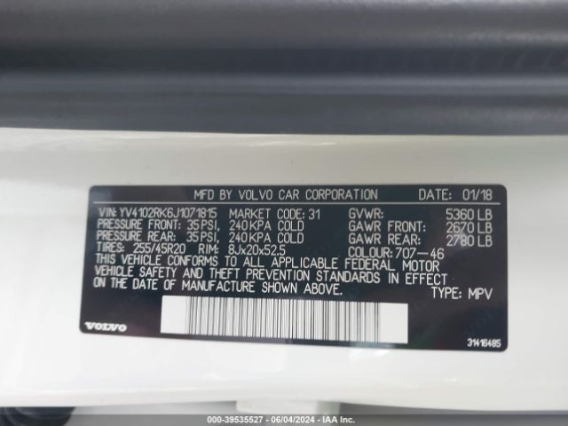 YV4102RK6J1071815 Volvo Xc60 T5 Momentum