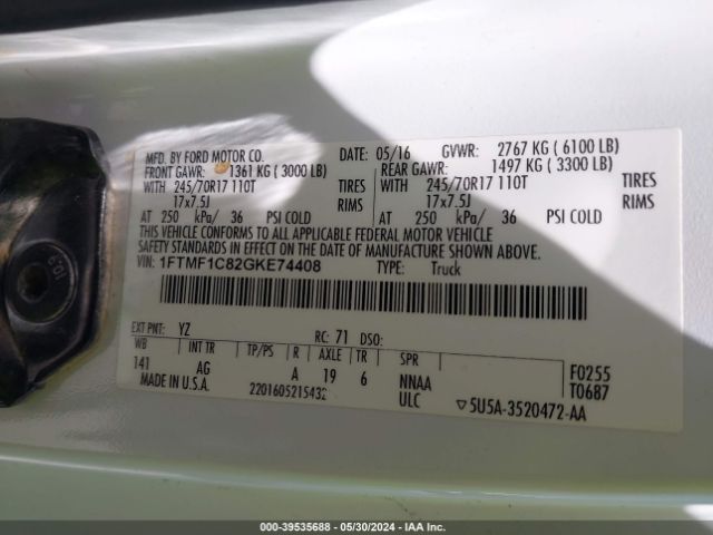 1FTMF1C82GKE74408 Ford F-150 Xl