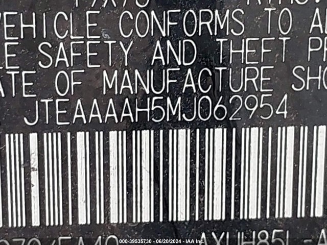 Toyota Venza Limited 2021 JTEAAAAH5MJ062954 Image 9