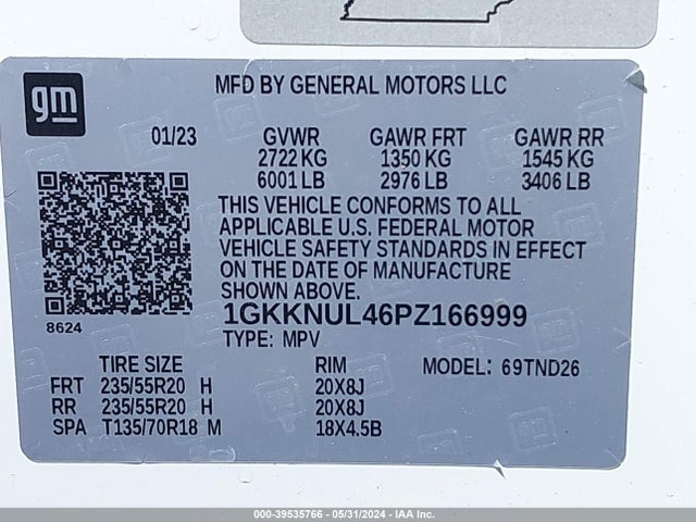 GMC Acadia Awd Slt 2023 1GKKNUL46PZ166999 Image 9