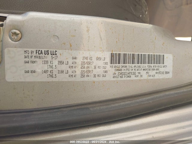 Dodge Grand Caravan Gt 2017 2C4RDGEG1HR791263 Image 9