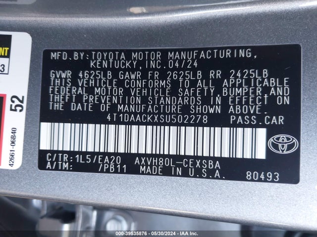 Toyota CAMRY SE 2025 4T1DAACKXSU502278 Image 9