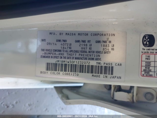 JM1BM1W30F1232072 Mazda Mazda3 S Grand Touring