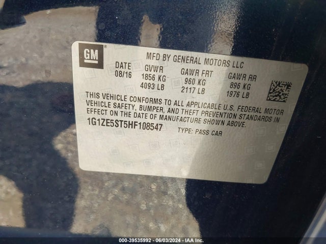 Chevrolet MALIBU 1LT 2017 1G1ZE5ST5HS108547 Image 9
