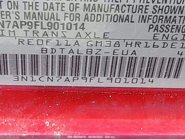 3N1CN7AP9FL901014 Nissan Versa 1.6 S/1.6 S+/1.6 Sl/1.6 Sv
