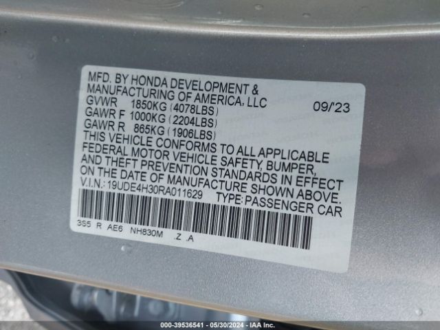 19UDE4H30RA011629 Acura Integra A-spec