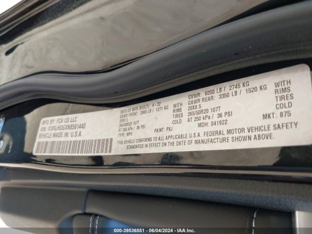 1C4RJHDGXN8561440 Jeep Grand Cherokee Overland 4x4