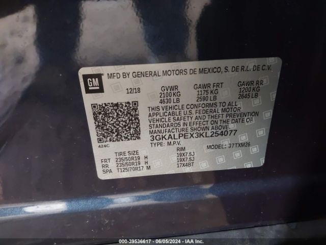 3GKALPEX3KL254077 GMC Terrain Slt