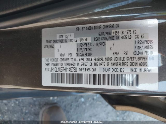 JM1GL1U57H1149738 Mazda Mazda6 Sport