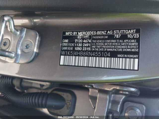 W1K5J4HB8RN455104 Mercedes-Benz Cla 250 Coupe 4matic
