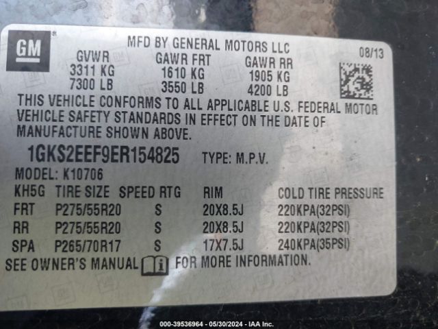 1GKS2EEF9ER154825 GMC YUKON DENALI