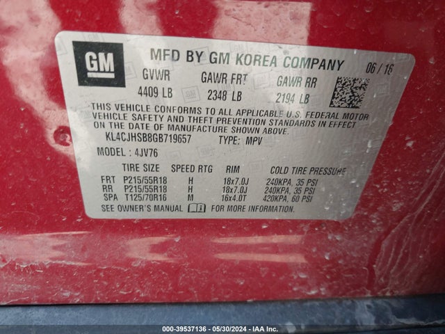 KL4CJHSB8GB719657 Buick Encore Premium
