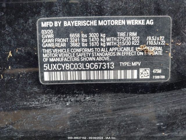 5UXCY8C03L9C67313 BMW X6 M50i